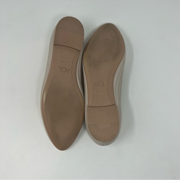 AGL MIledy Cream Leather Quilted Flats Shoes Women Size 40 US 10 - Picture 9 of 9